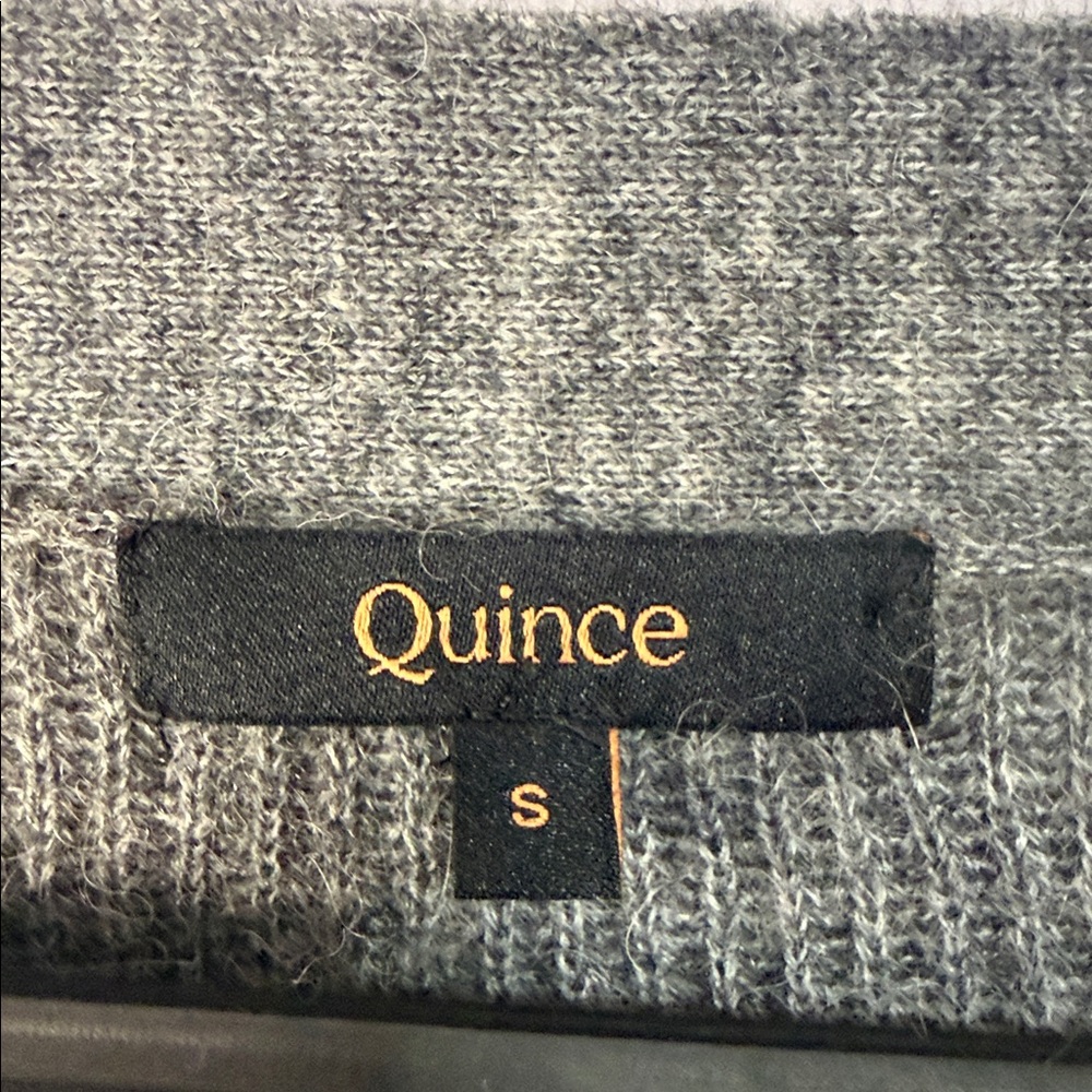 Quince Women Charcoal Baby Alpaca Wool Cropped Button-Up Cardigan Size S - Picture 9 of 10